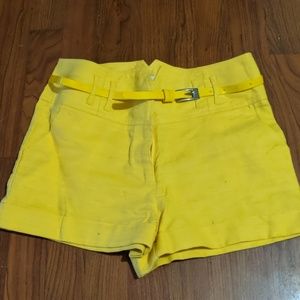 Yellow High-waisted Shorts